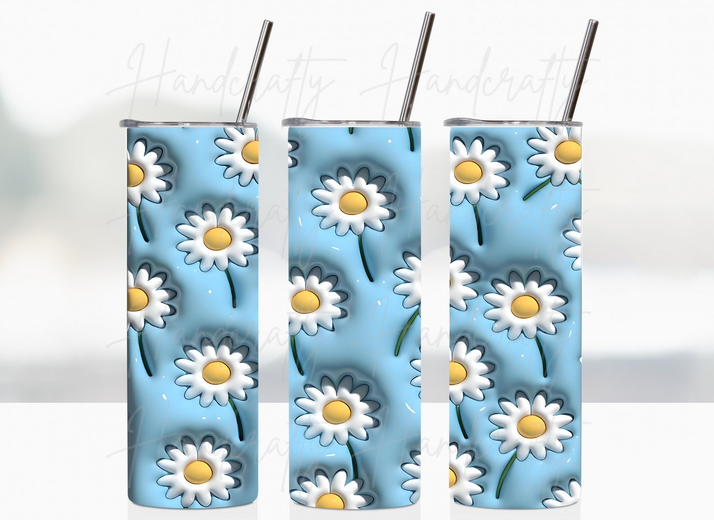 3d puff tumbler, customized flowers tumbler, personalized flowers tumbler, customized daisy tumbler, personalized daisies tumbler, insulated personalized tumbler, watercolor customized tumbler, laser engraved personalized tumbler, daisy tumbler with personalization laser engraved, insulated flower tumbler cup, custom tumbler laser engraved, 3d tumbler cup, puff tumbler cup, personalized laser engraved bottle