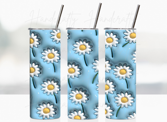 3d puff tumbler, customized flowers tumbler, personalized flowers tumbler, customized daisy tumbler, personalized daisies tumbler, insulated personalized tumbler, watercolor customized tumbler, laser engraved personalized tumbler, daisy tumbler with personalization laser engraved, insulated flower tumbler cup, custom tumbler laser engraved, 3d tumbler cup, puff tumbler cup, personalized laser engraved bottle