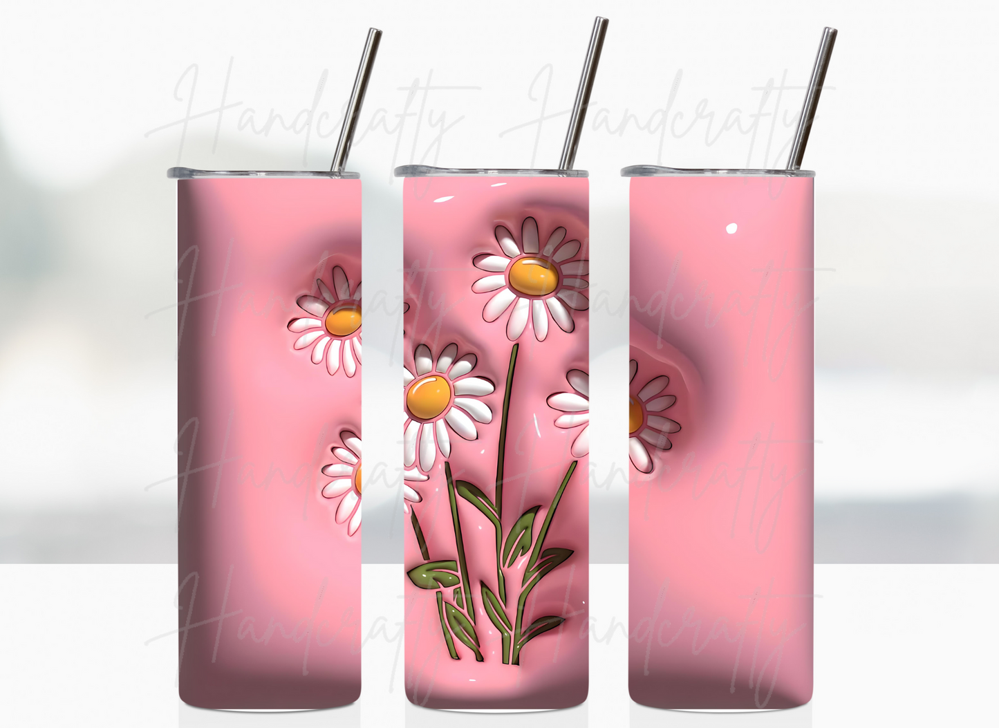 3d puff tumbler, customized flowers tumbler, personalized flowers tumbler, customized daisy tumbler, personalized daisies tumbler, insulated personalized tumbler, watercolor customized tumbler, laser engraved personalized tumbler, daisy tumbler with personalization laser engraved, insulated flower tumbler cup, custom tumbler laser engraved, 3d tumbler cup, puff tumbler cup, personalized laser engraved bottle