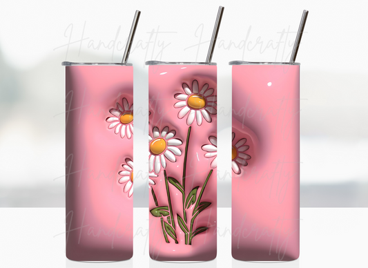 3d puff tumbler, customized flowers tumbler, personalized flowers tumbler, customized daisy tumbler, personalized daisies tumbler, insulated personalized tumbler, watercolor customized tumbler, laser engraved personalized tumbler, daisy tumbler with personalization laser engraved, insulated flower tumbler cup, custom tumbler laser engraved, 3d tumbler cup, puff tumbler cup, personalized laser engraved bottle