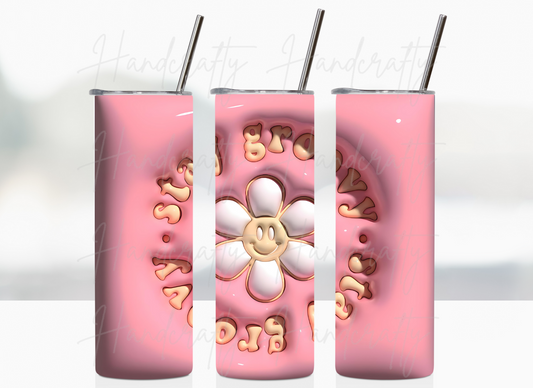 3d puff stay groovy, customized daisy flower  tumbler, personalized daisy  tumbler, customized gift, personalized flower  tumbler, insulated personalized tumbler, watercolor customized tumbler, laser engraved personalized tumbler, daisy tumbler with personalization laser engraved, insulated flower tumbler cup, custom tumbler laser engraved, 3d tumbler cup, puff tumbler cup, personalized laser engraved bottle, sunflower flower tumbler, lotus personalized tumbler,  laser engraved tumbler personalized.