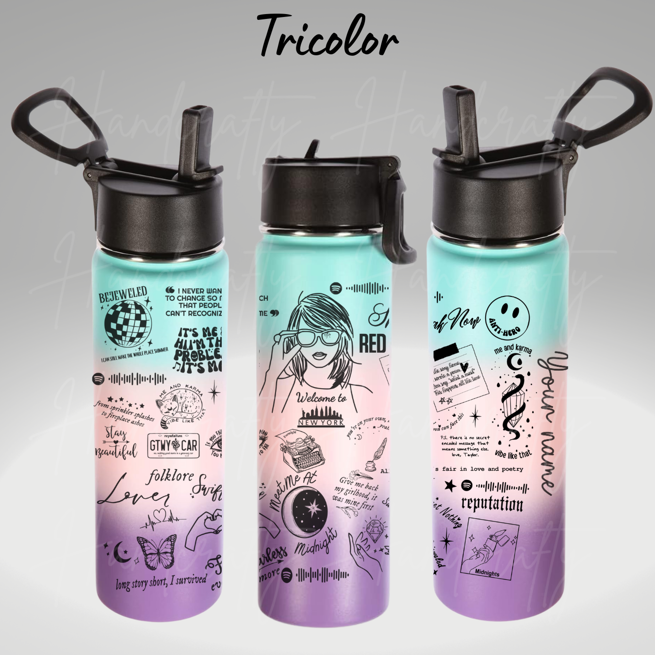 Swift-ie personalized stainless steel laser engraved water bottle, Swift-ie laser engraved bottle, Swift-ie insulated bottle flip straw