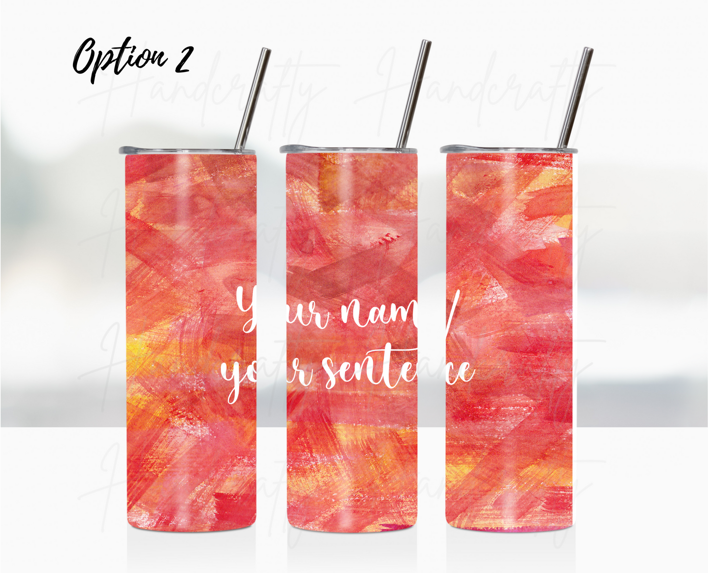 Red watercolor customizable tumbler, customized tumbler, laser engraved name tumbler, personalized stainless steel tumbler, laser engraved tumbler