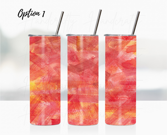 Red watercolor customizable tumbler, customized tumbler, laser engraved name tumbler, personalized stainless steel tumbler, laser engraved tumbler