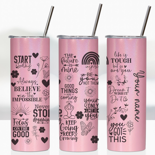 Motivational self esteem positive daily affirmations inspirational quotes stainless steel personalized water bottle/insulated tumbler gift, daily affirmations tumbler, coworker gift ideas, friend gift ideas, bully victim gift, laser engraved, double wall stainles steel tumbler, motivational self esteem daily affirmations cup