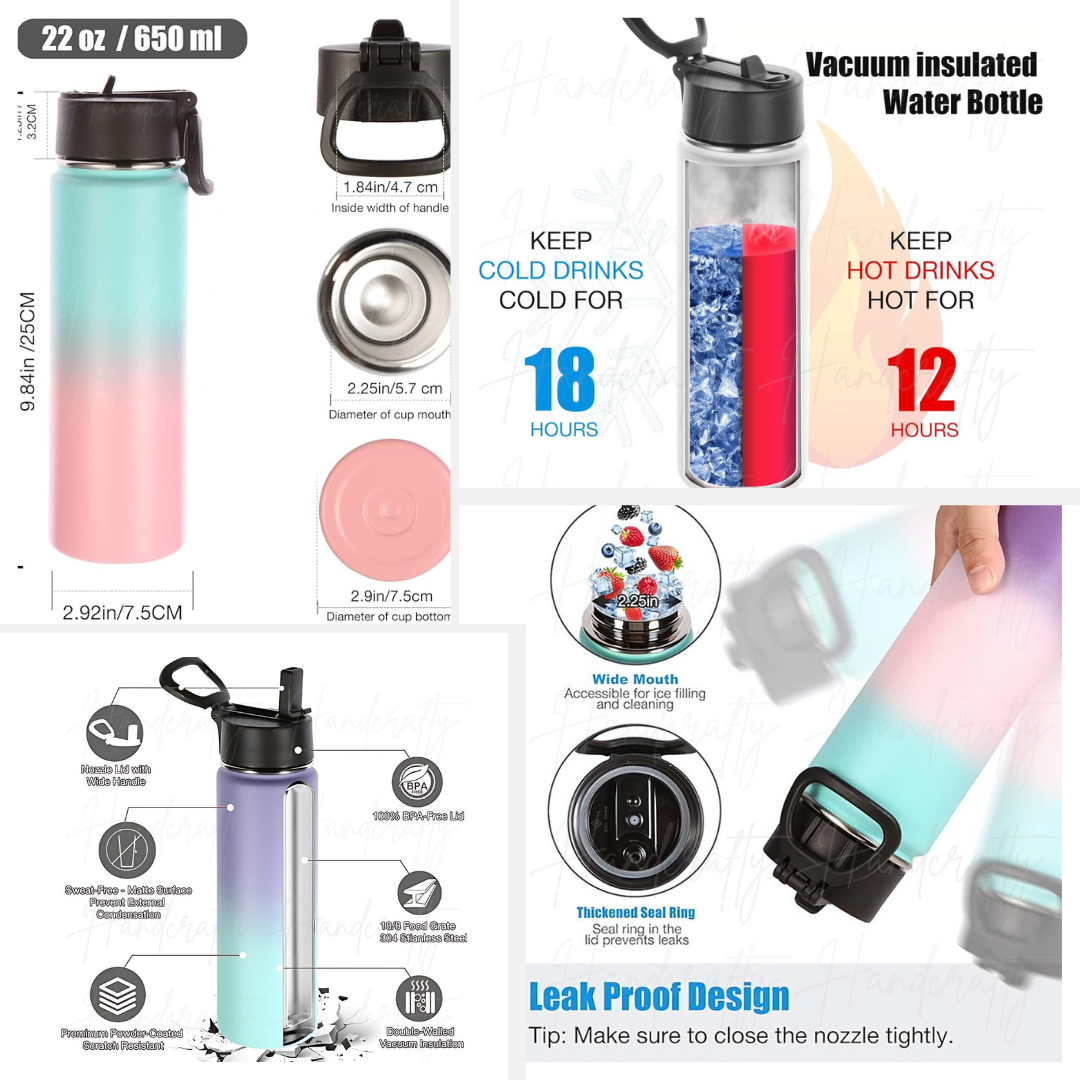 Swift-ie personalized stainless steel laser engraved water bottle, Swift-ie laser engraved bottle, Swift-ie insulated bottle flip straw
