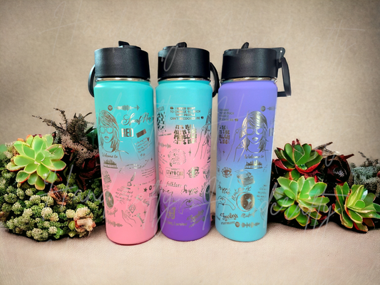 Swift-ie personalized stainless steel laser engraved water bottle, Swift-ie laser engraved bottle, Swift-ie  insulated bottle flip straw