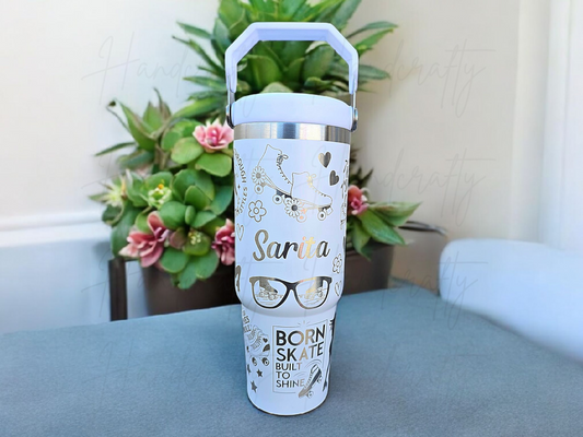Laser engraved tumbler, Skater stainless steel tumbler, Skateboarder tumbler, Roller skater tumbler, Ice skater tumbler, Stainless steel skate tumbler, Skating gift ideas, Personalized skater tumbler, Insulated skater tumbler, Custom engraved tumbler, Laser engraved skateboard tumbler, Roller skating stainless steel tumbler, Ice skating travel mug, Double wall insulated tumbler for skaters, Skateboarding gift for him/her, Figure skater stainless steel tumbler, Roller derby tumbler gift, Cool tumbler for ska