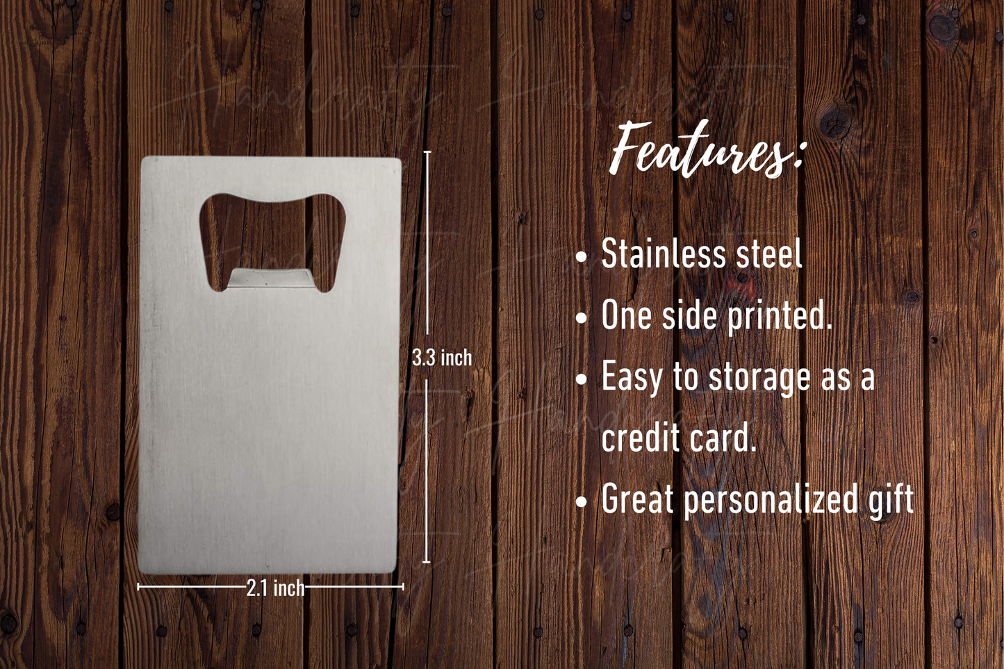Custom order for Margo One-Sided UV Printed Stainless Steel Bottle Opener