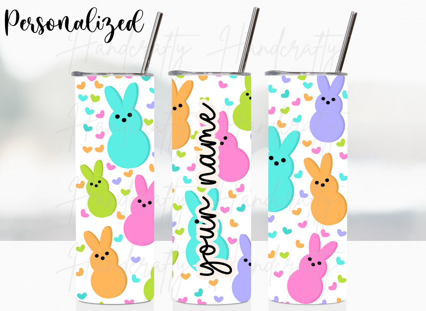 Bunnies insulated tumbler, Peeps easter insulated tumbler cup
