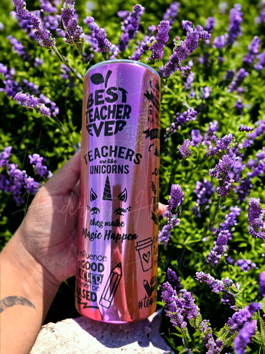 Teacher insulated stainless steel mirror iridescent tumbler cup, personalized/customized gift for teacher, teacher appreciation gift