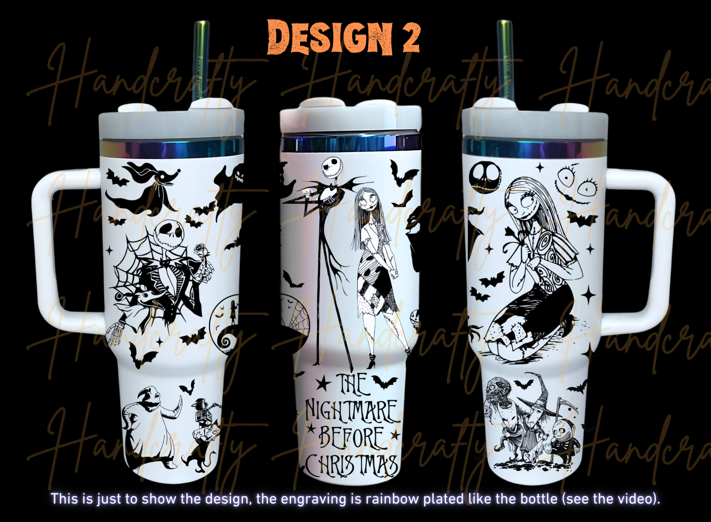 Laser engraved rainbow chroma halloween horror character movie stainless steel insulated tumbler cup