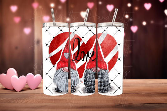 Gnomes love insulated tumbler, St.Valentine's gift insulated tumbler, St. Valentine's tumbler, in love gnomes for Valentine's day