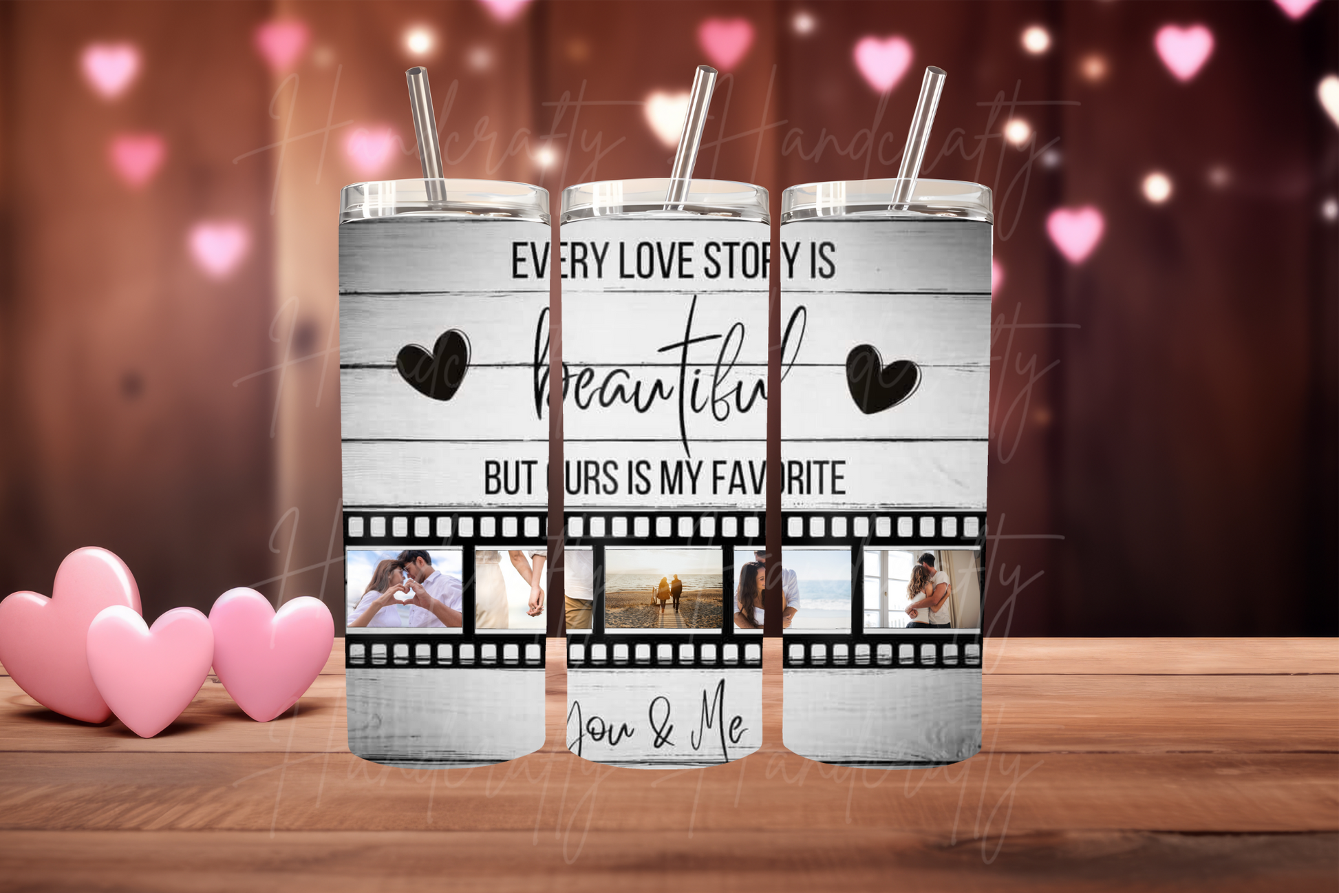 Movie film collage photo customized insulated tumbler, personalized insulated  tumbler, custom photos tumbler, photo collage tumbler, personalized photo gift for Valentines