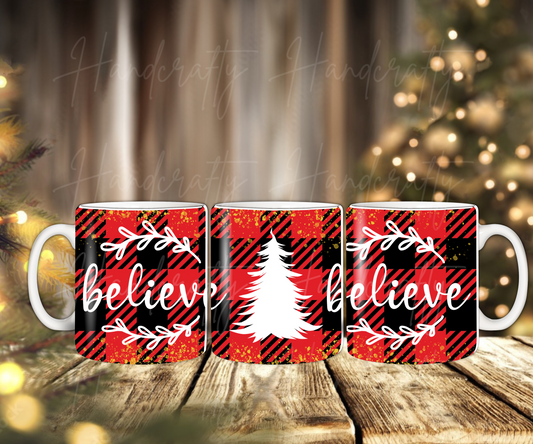 Christmas Joy, Believe, Merry coffee mug