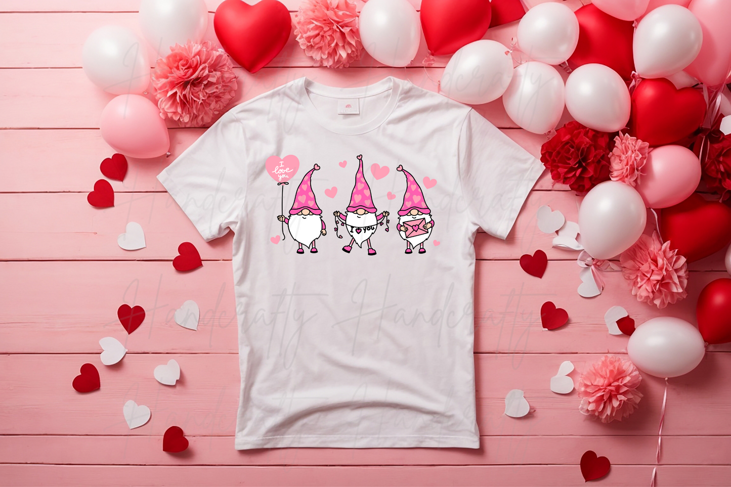 Pink I love you gnomes Valentine's T-shirt, sweatshirt or/and hoodie, Valentine's theme clothing, Valentine's shirts, Valentine's hoodies, Valentine's Sweatshirts, Valentine's fleece.