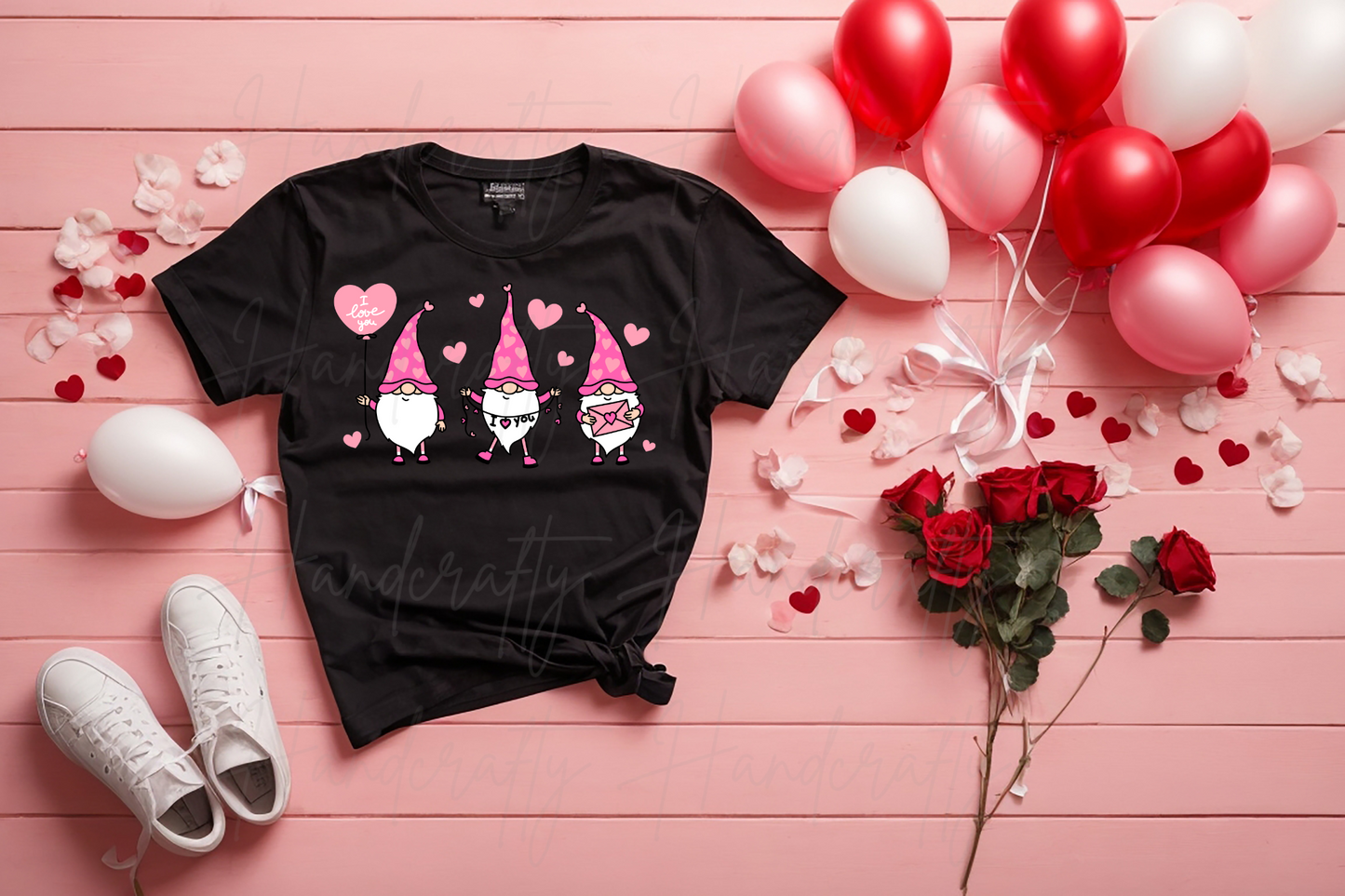 Pink I love you gnomes Valentine's T-shirt, sweatshirt or/and hoodie, Valentine's theme clothing, Valentine's shirts, Valentine's hoodies, Valentine's Sweatshirts, Valentine's fleece.