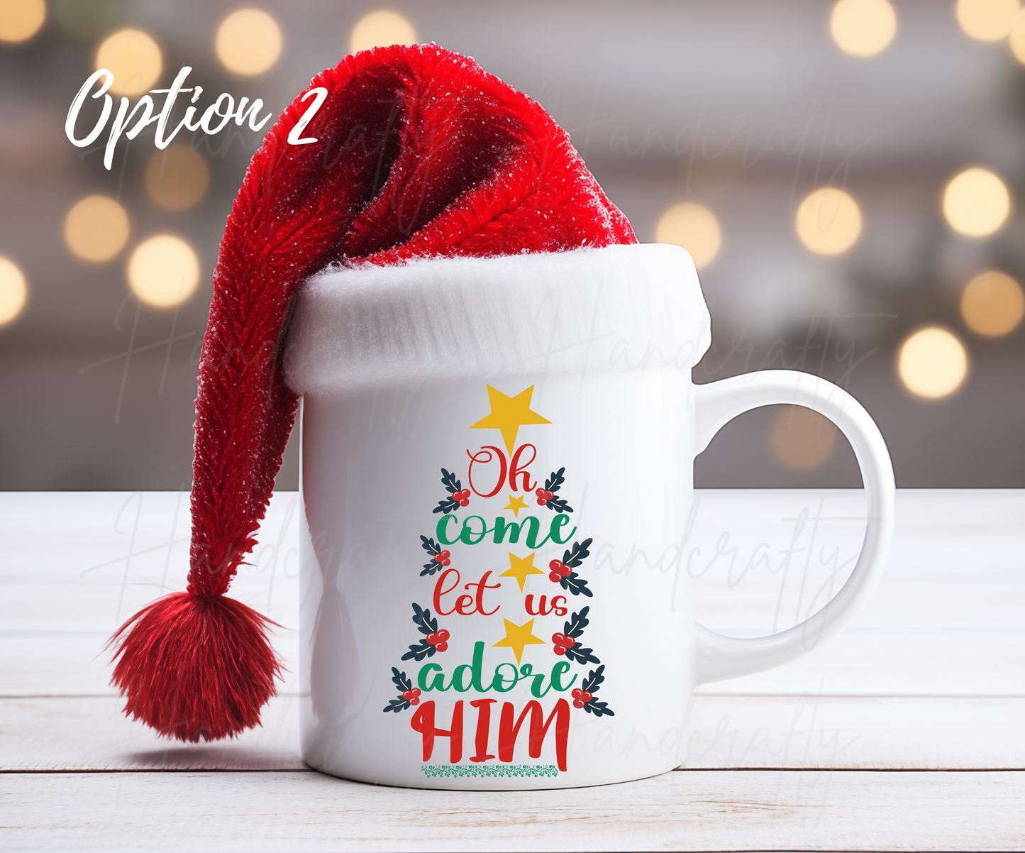 Oh come let us adore him christmas coffee mugs