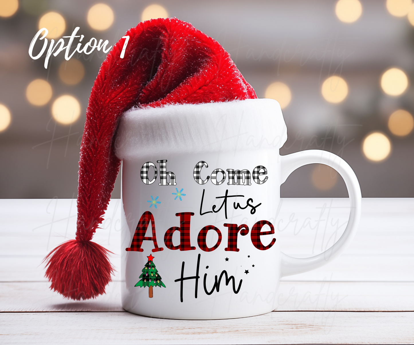 Oh come let us adore him christmas coffee mugs