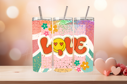 Retro love insulated tumbler, St.Valentine's gift tumbler, St. Valentine's tumbler, tumbler for gift, Valentines day gift, insulated tumbler for valentines