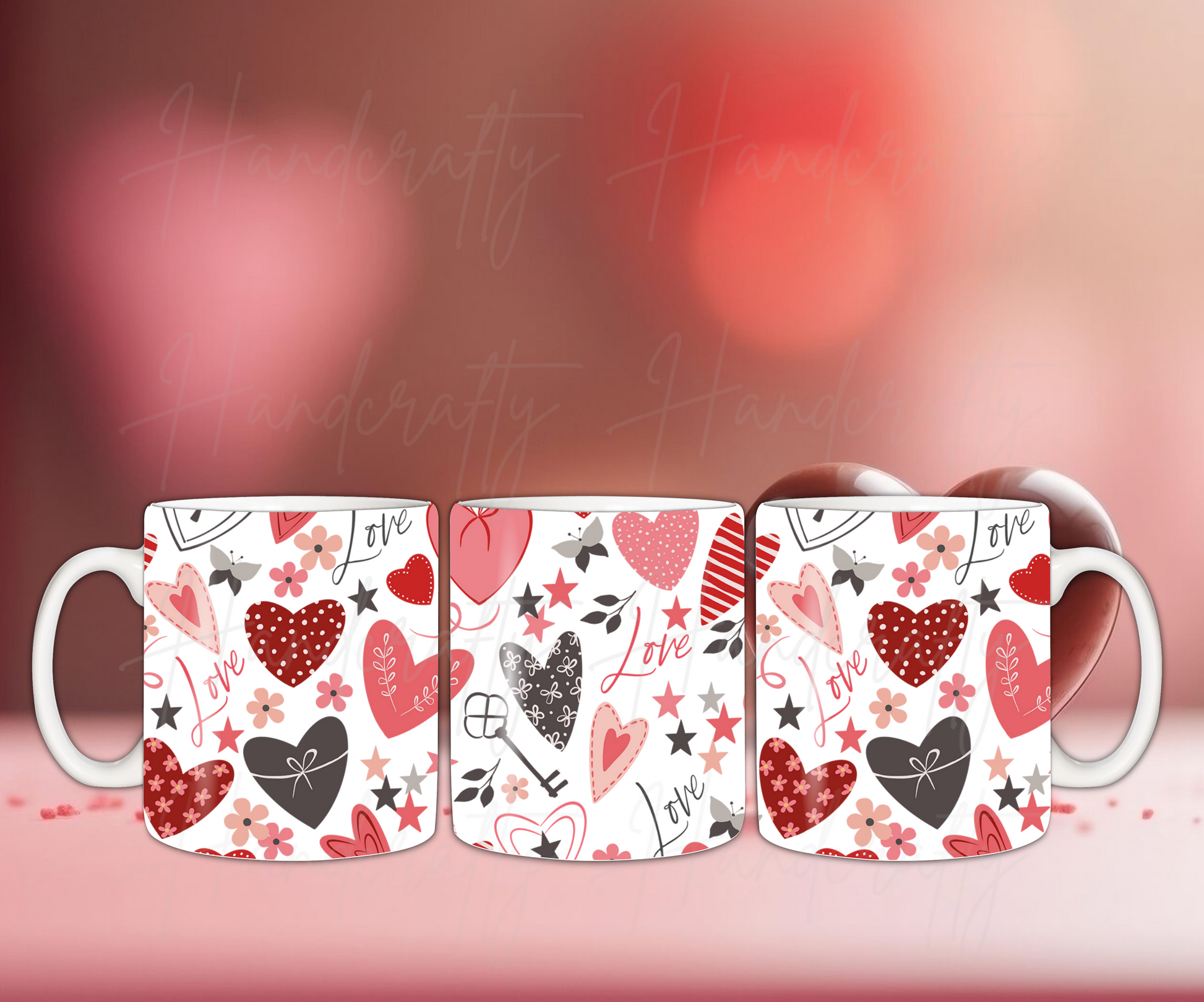 Valentine's cute hearts coffee mug, Valentine's mug, hearts mug, Valentine's coffee mug gift