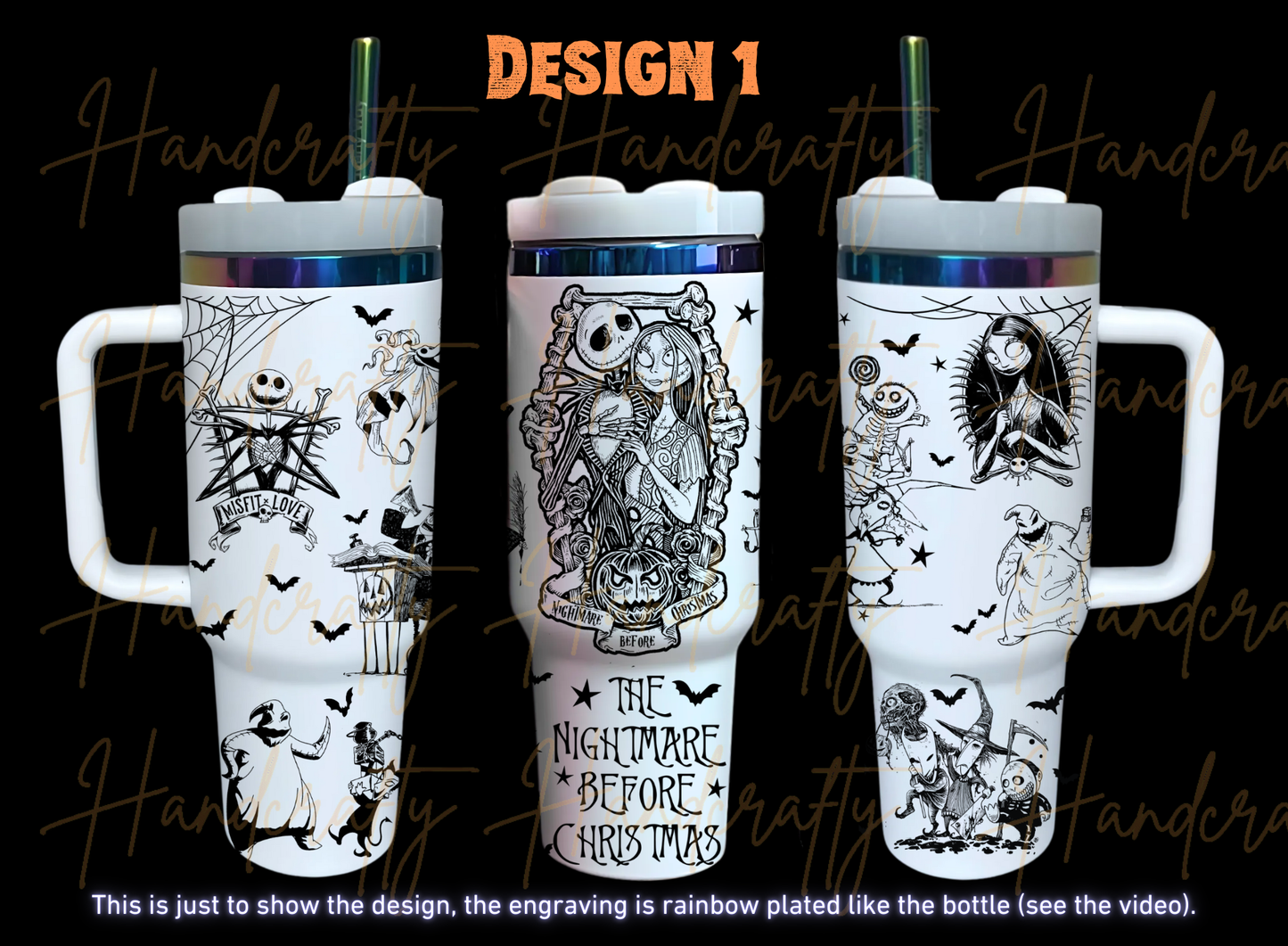 Laser engraved rainbow chroma halloween horror character movie stainless steel insulated tumbler cup