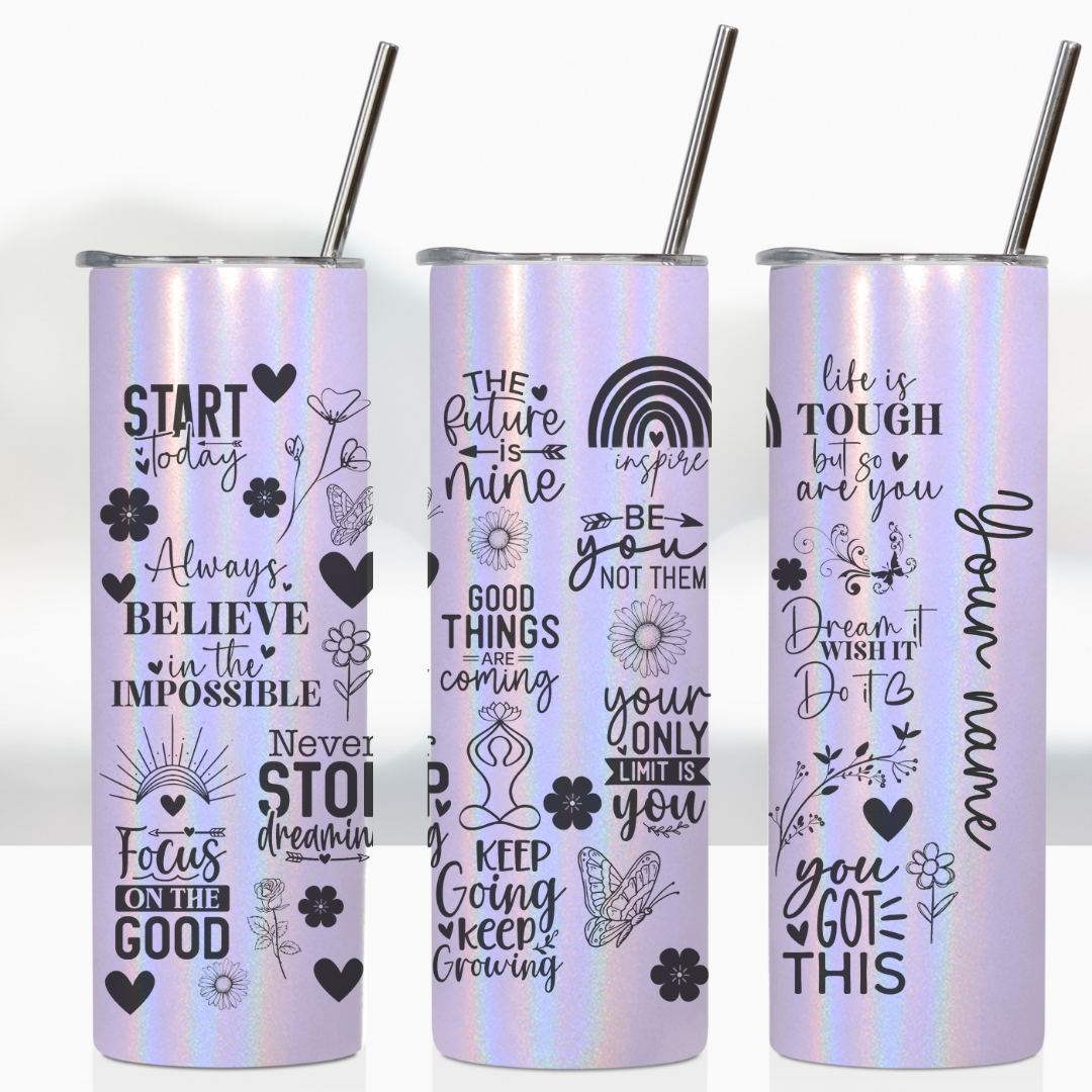 Motivational self esteem positive daily affirmations inspirational quotes stainless steel personalized water bottle/insulated tumbler gift, daily affirmations tumbler, coworker gift ideas, friend gift ideas, bully victim gift, laser engraved, double wall stainles steel tumbler, motivational self esteem daily affirmations cup