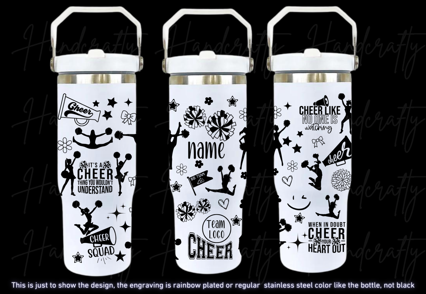 personalized cheerleader bottle, cheer tumbler, cheer coach cup, Custom Cheerleading Gift, Insulated Bottle for Cheerleaders, Cheer Team, Engraved Cheerleading Bottle, Cheerleader Cup, Personalized Cheer Tumbler, flip straw cheerleader tumbler