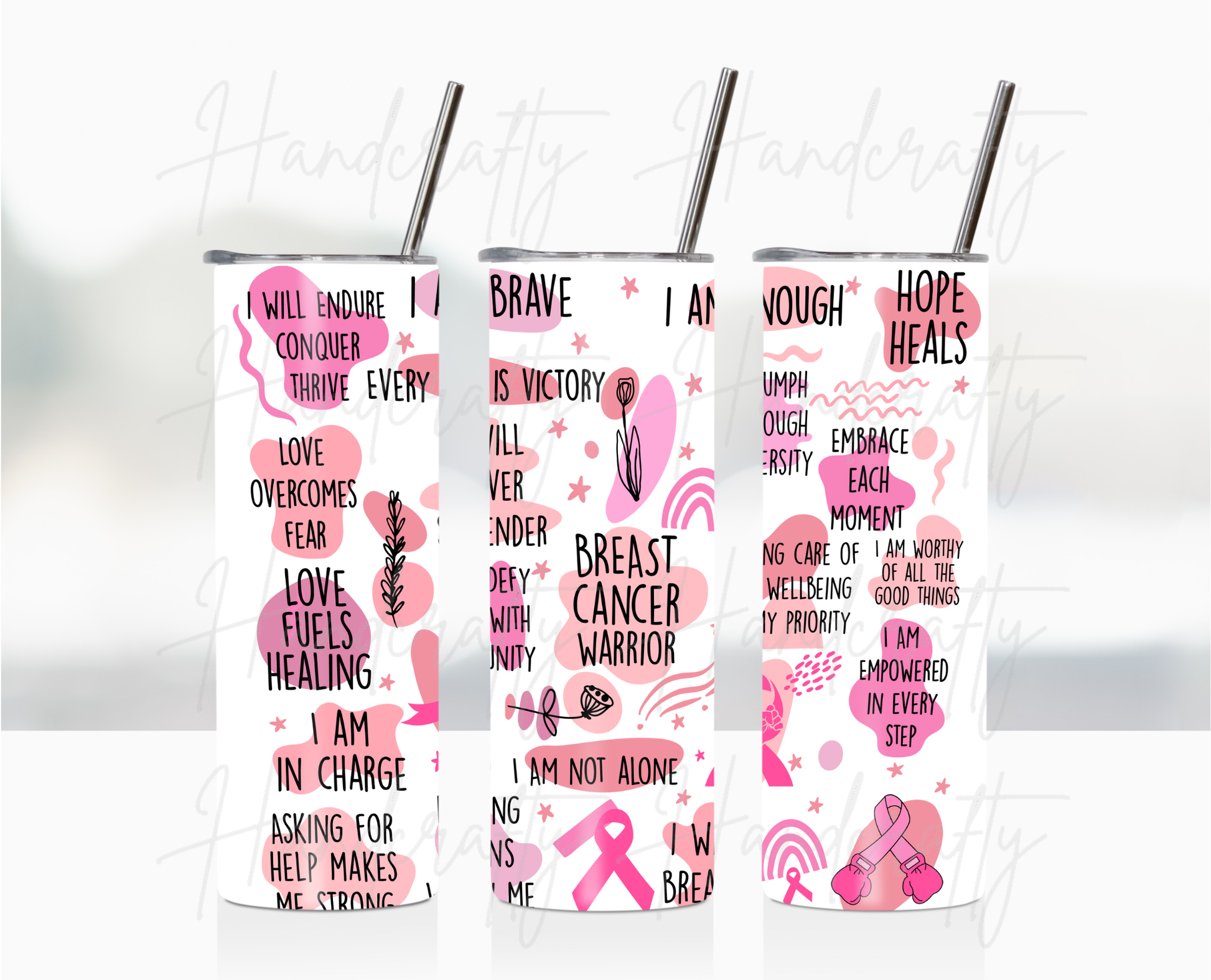 Breast cancer warrior affirmations tumbler, Motivational drinkware for breast cancer warriors, Breast cancer affirmations glass can, Resilient warrior stainless steel tumbler, Breast cancer survivor affirmation mug, Inspiring drinkware for breast cancer awareness, Affirmation tumbler for breast cancer support, Glass can with positive affirmations for survivors, Custom motivational mug for breast cancer warriors, Stainless steel drinkware for hope and strength, Insulated stainless steel tumbler for breast ca