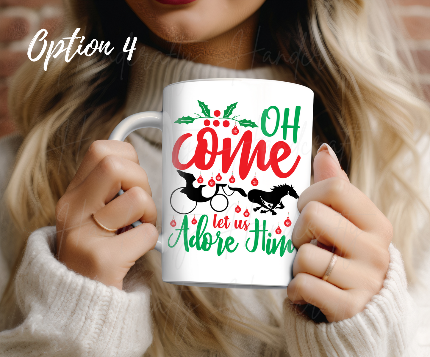 Oh come let us adore him christmas coffee mugs