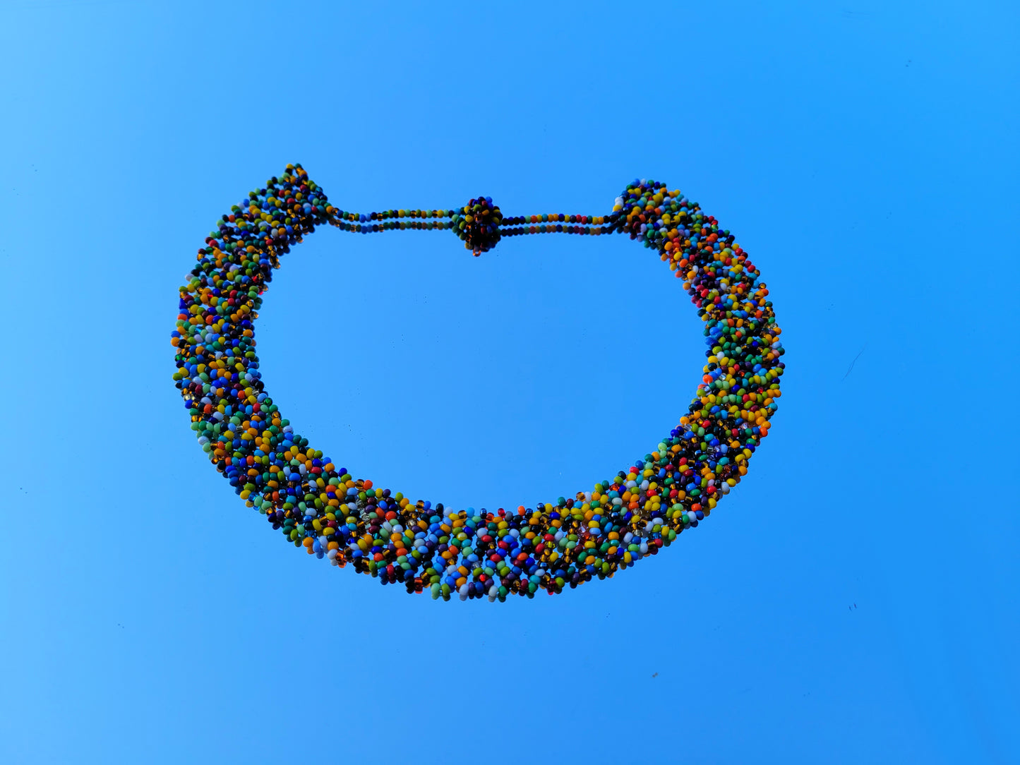 Emberá Yellow Choker Necklace, handmade bead necklace