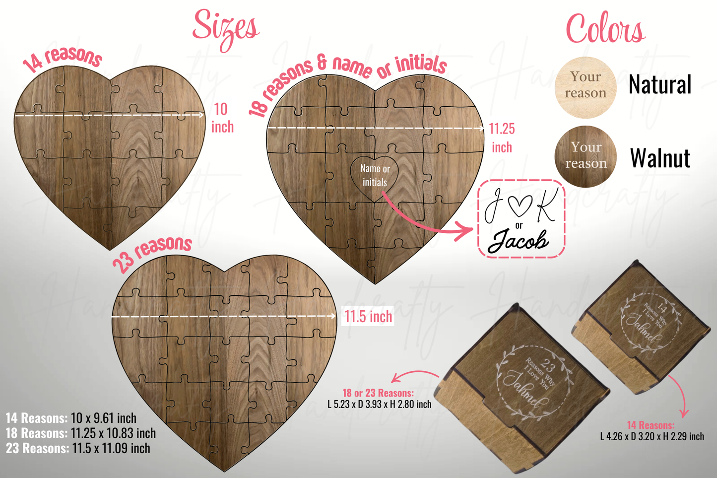 Reasons why I love you wooden heart puzzle, Custom wooden heart puzzle gift, Personalized love puzzle for couples, Engraved wooden heart puzzle, Romantic heart-shaped wooden puzzle, Customizable love message heart puzzle, Wooden love puzzle with personalized engraving, Thoughtful anniversary gift wooden puzzle, Romantic gift ideas for her or him, Handmade wooden heart puzzle keepsake, Best personalized reasons why I love you wooden puzzle, Custom engraved heart puzzle for anniversaries and weddings, Unique 