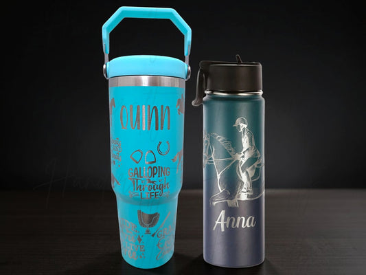 personalized horse tumbler, horse riding tumbler, equestrian tumbler, horse lover gift, horseback riding gift, custom horse bottle, engraved water bottle, laser engraved tumbler, horse girl gift, equestrian gift, horse riding water bottle, horse show gift, horse rider gift, custom name tumbler, horse owner gift, riding instructor gift, horse themed tumbler, personalized water bottle