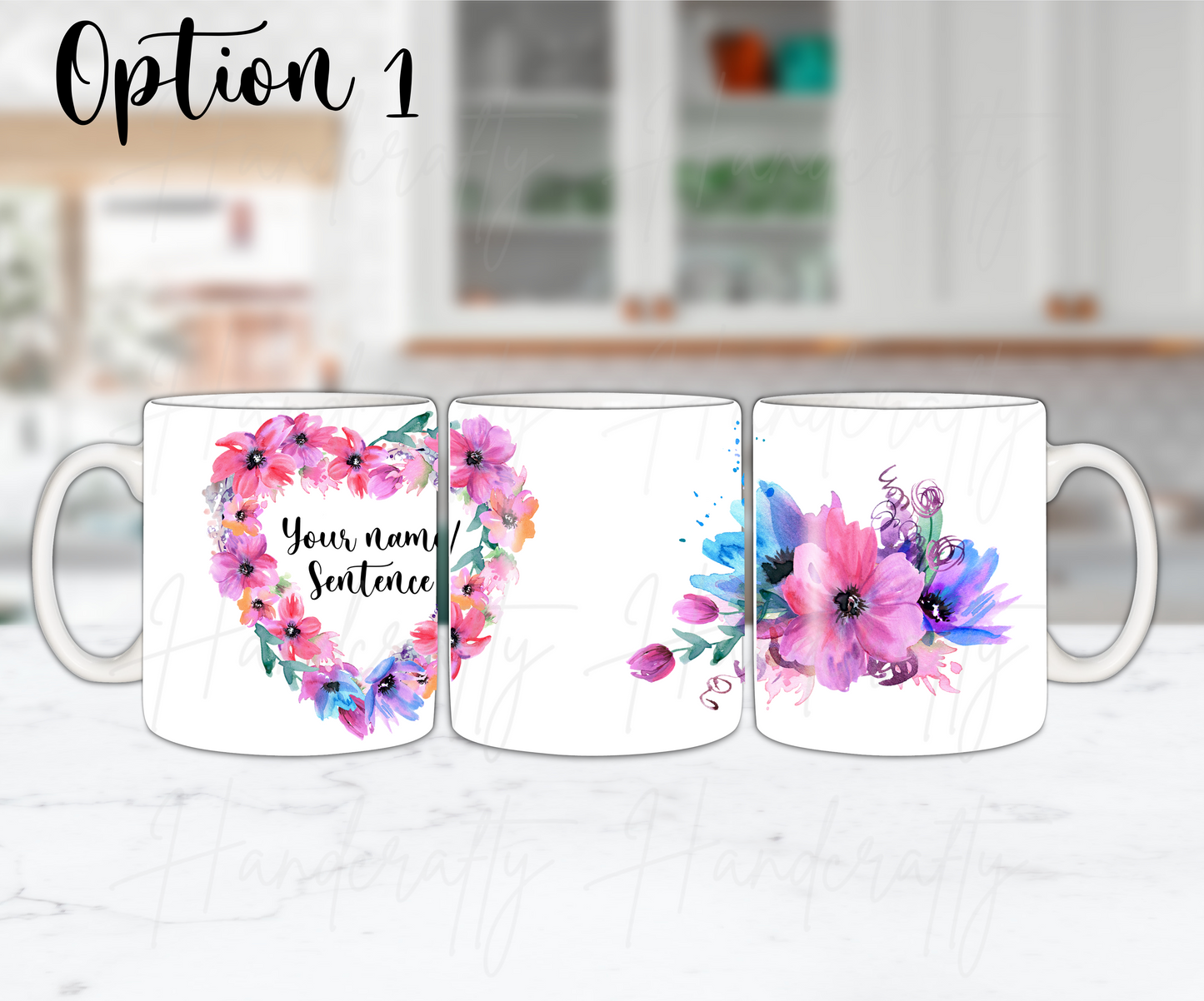 Customizable flowers coffee mug, personalized coffee mug, custom coffee mug, watercolor flowers coffee mug, watercolor coffee mug, flowers coffee mug